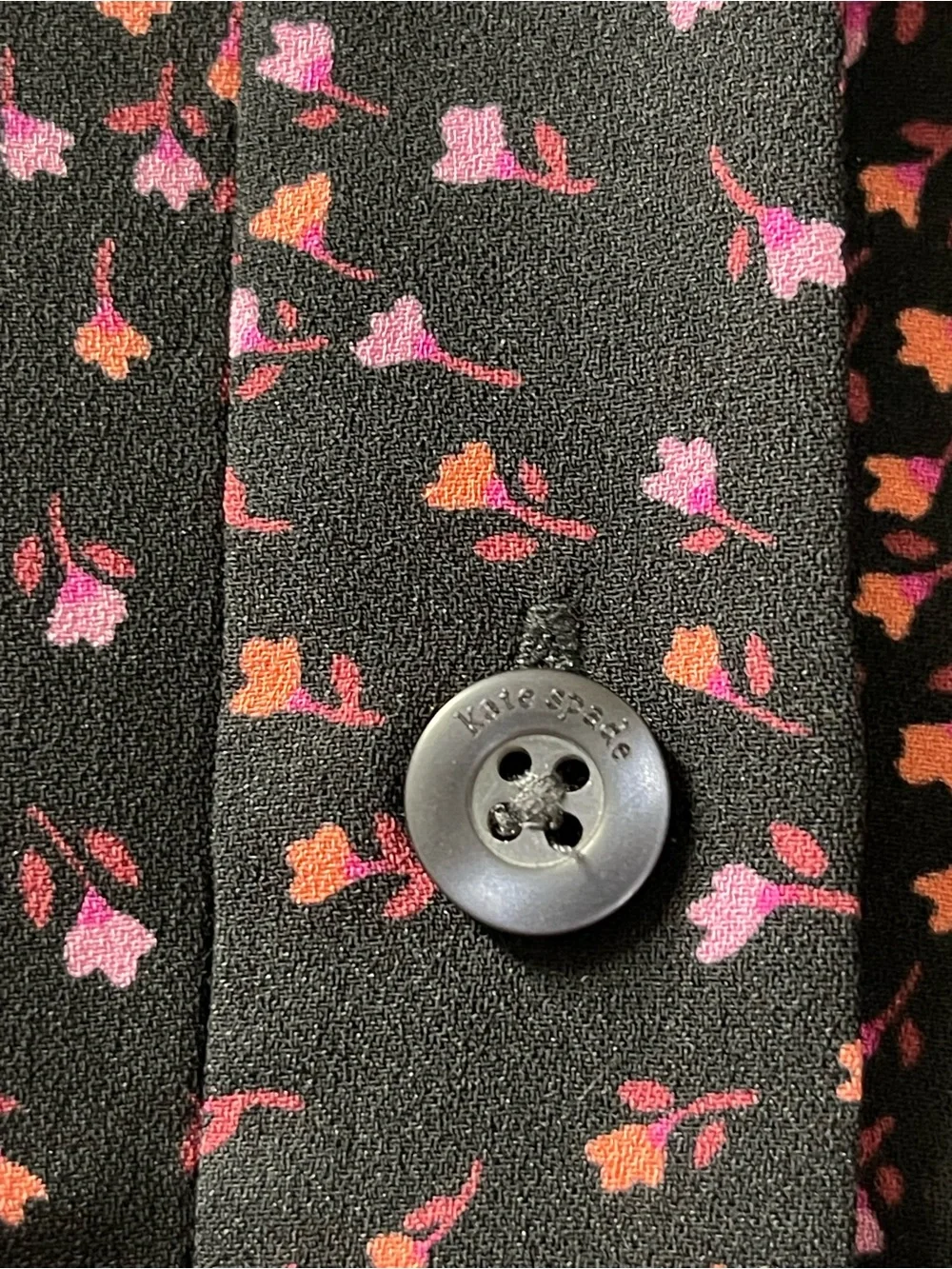 kate spade Black Midi Dress with Pink Dot Print